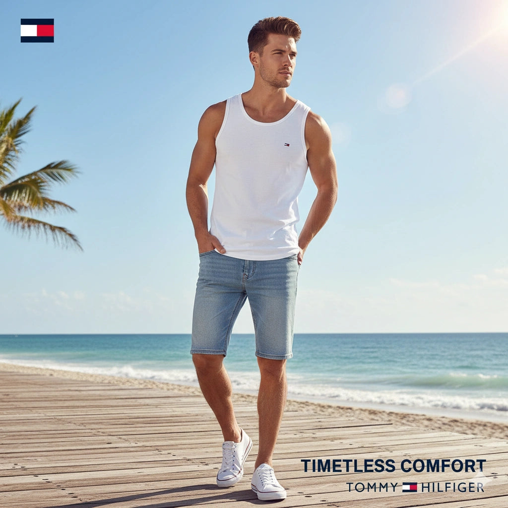 T-o-m-m-y H-i-l-f-i-g-e-r Branded Premium Cotton Vests (Pack of 3)