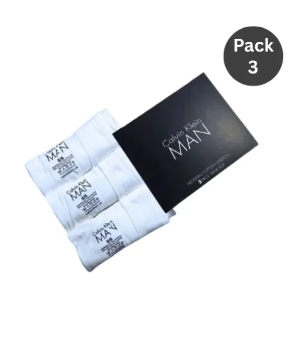 LS  C-a-l-v-i-n K-l-e-i-n Premium Cotton Vests (Pack of 3 – White)