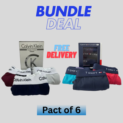 Men's Cotton Boxers C-a-l-v-i-n C-l-i-e-n and L-e-v-i-e-s (Pack of 6) - Exclusive Offer