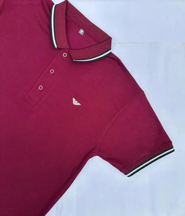 Men’s Maroon Polo Shirt – Cool & Stylish with Contrast Collar