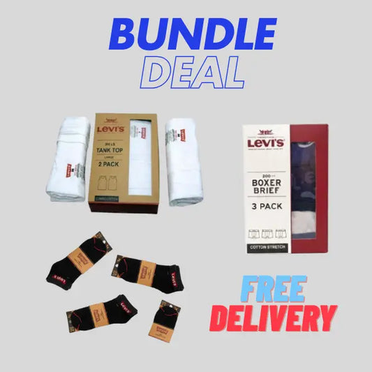 Premium quality L-e-v-i-s Bundle (Boxer, Vest and Socks)