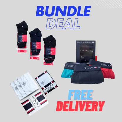 Premium Quality T-o-m-m-y H-i-l-f-i-g-e-r Bundle (Boxer, Vest and Socks)
