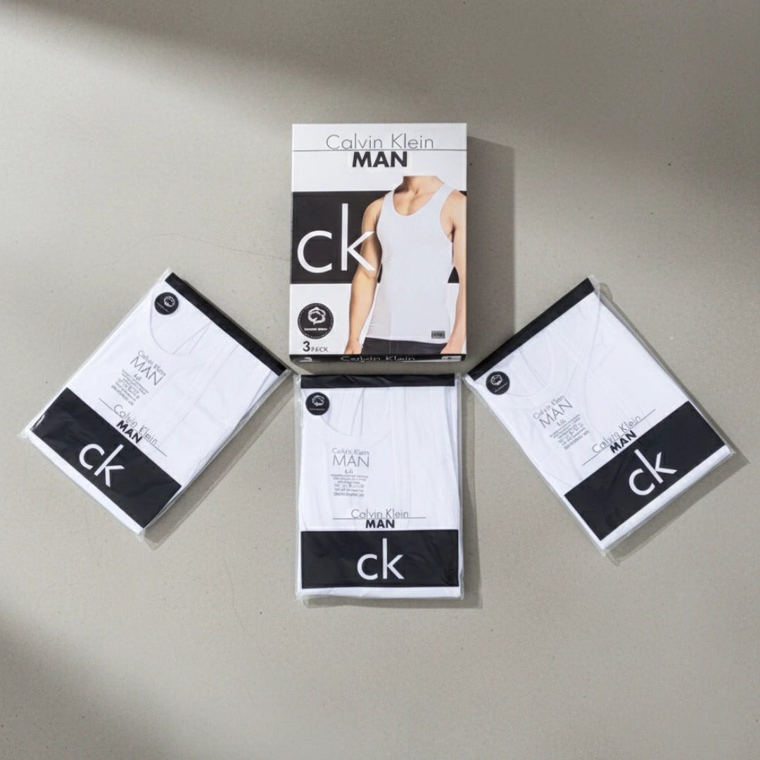 C-a-l-v-i-n K-l-e-i-n Premium Cotton Vests (Pack of 3)