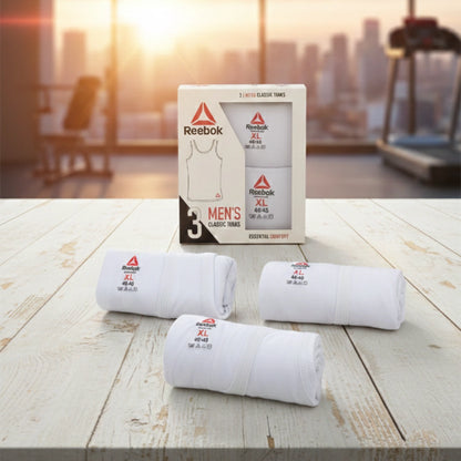 R-e-e-b-o-k Premium Cotton Vests (Pack of 3)