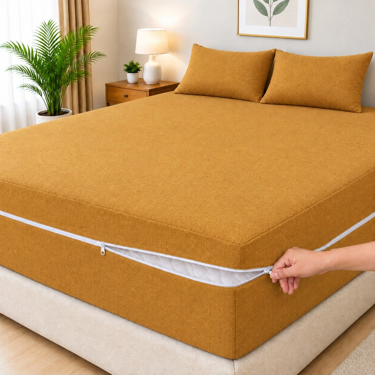 3 PC Zipper Waterproof Mattress Protector