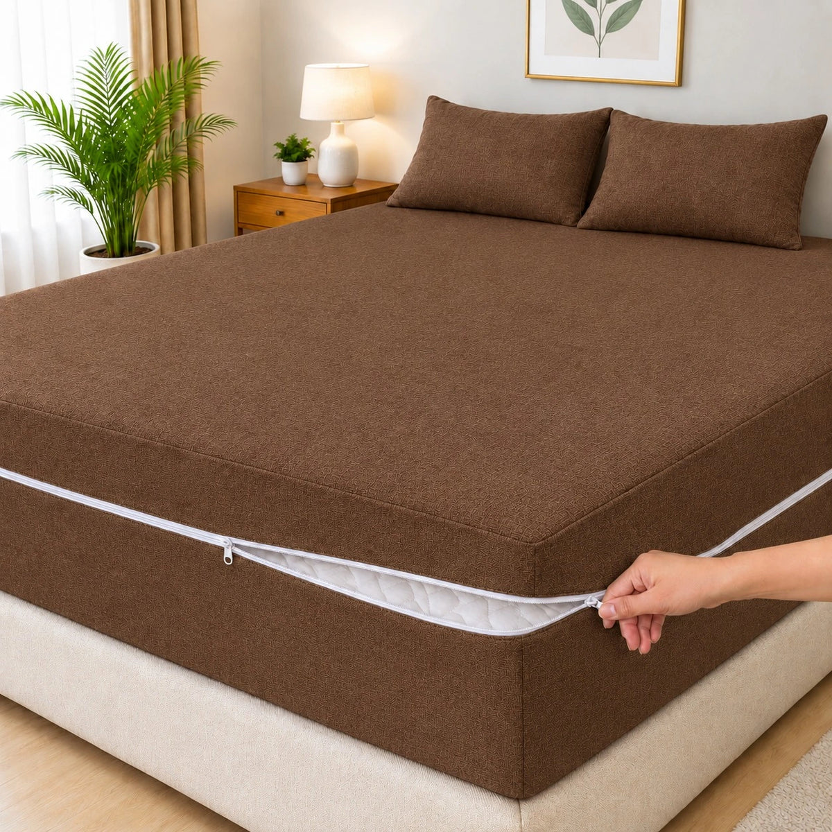 3 PC Zipper Waterproof Mattress Protector