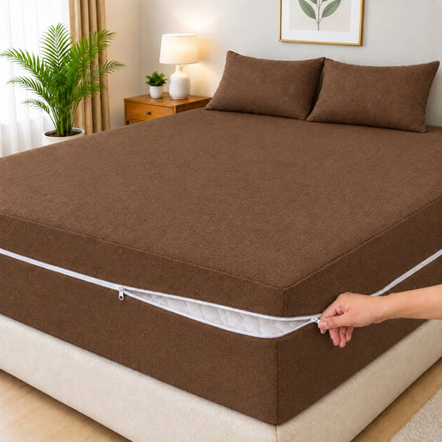 3 PC Zipper Waterproof Mattress Protector