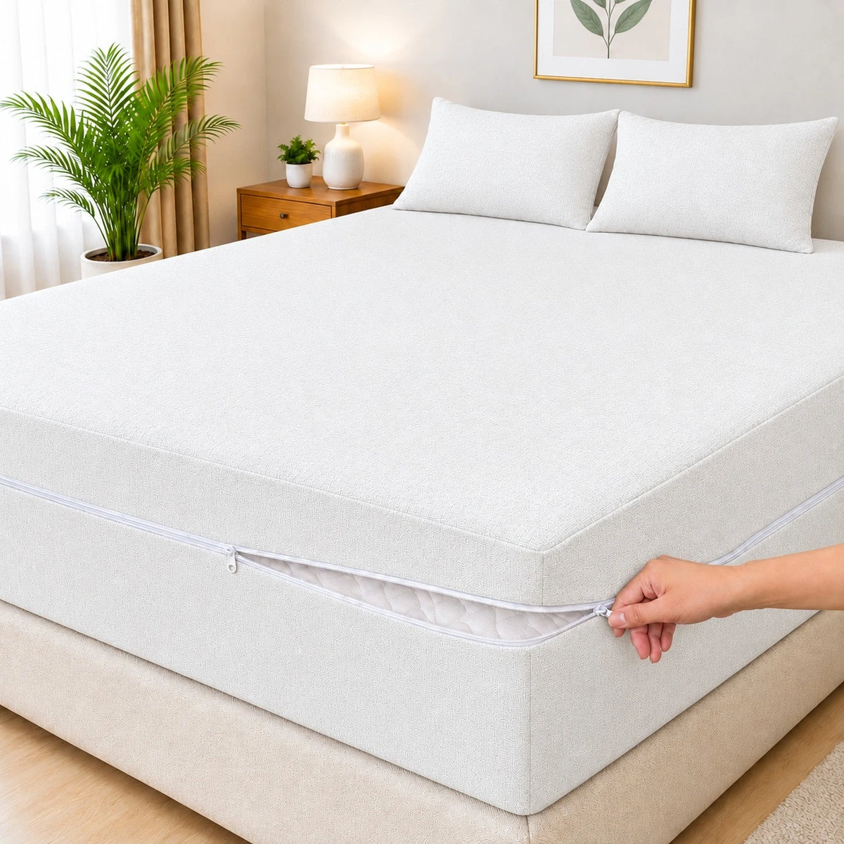 3 PC Zipper Waterproof Mattress Protector
